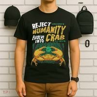 Reject Humanity Evolve Into Crab Funny Crab Retro Crab T-Shirt thumb 6