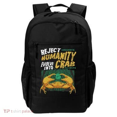 Reject Humanity Evolve Into Crab Funny Crab Retro Crab Backpack