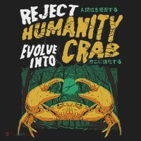 Reject Humanity Evolve Into Crab Funny Crab Retro Crab Beanie thumb 2