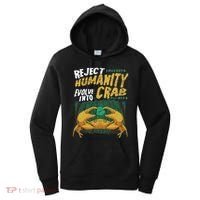 Reject Humanity Evolve Into Crab Funny Crab Retro Crab Women's Hoodie thumb 0