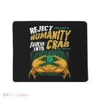 Reject Humanity Evolve Into Crab Funny Crab Retro Crab Mousepad thumb 0