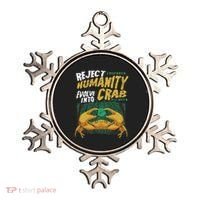 Reject Humanity Evolve Into Crab Funny Crab Retro Crab Ornament thumb 0