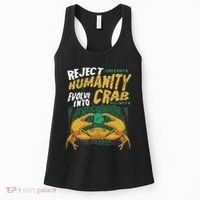 Reject Humanity Evolve Into Crab Funny Crab Retro Crab Women's Tank Top thumb 0