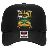 Reject Humanity Evolve Into Crab Funny Crab Retro Crab Hat thumb 0