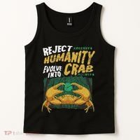 Reject Humanity Evolve Into Crab Funny Crab Retro Crab Tank Top thumb 2