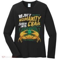 Reject Humanity Evolve Into Crab Funny Crab Retro Crab Women's Long Sleeve Shirt thumb 0