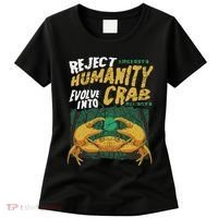 Reject Humanity Evolve Into Crab Funny Crab Retro Crab Women's T-Shirt thumb 0