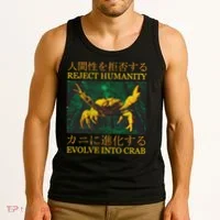 Reject Humanity Evolve Into Crab Tank Top thumb 3