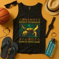 Reject Humanity Evolve Into Crab Tank Top thumb 4