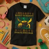 Reject Humanity Evolve Into Crab Kids T-Shirt thumb 3