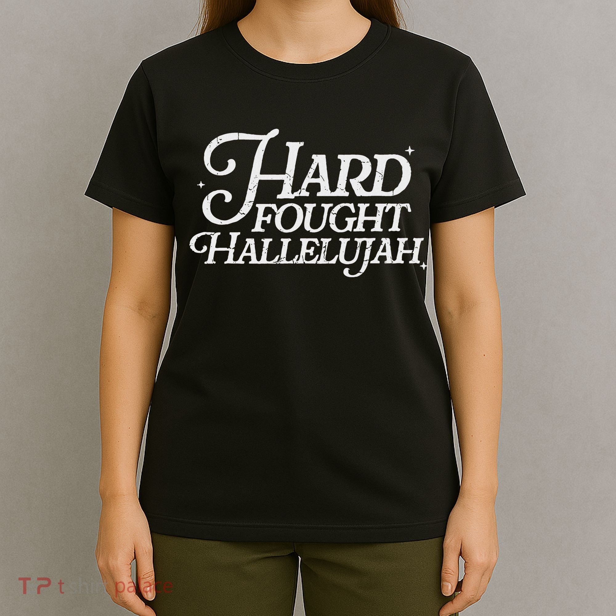 Retro Hard Fought Hallelujah Bible Verse Christian Jesus T-Shirt