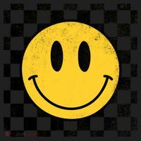 Retro Happy Face 70s Distressed Checkered Pattern Smile Face Women's Sweatshirt thumb 2