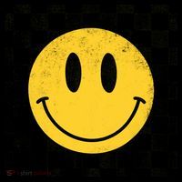 Retro Happy Face 70s Distressed Checkered Pattern Smile Face Backpack thumb 2