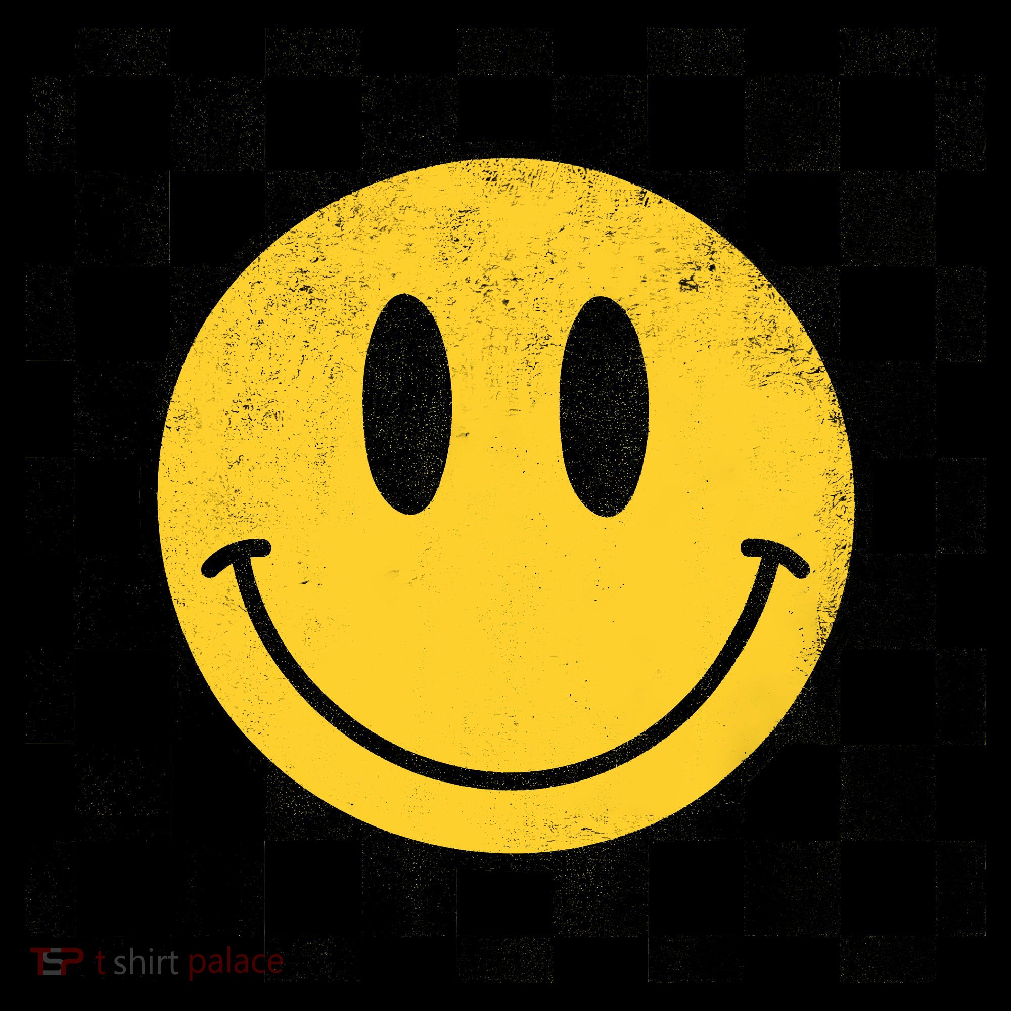 Retro Happy Face 70s Distressed Checkered Pattern Smile Face Toddler Hoodie