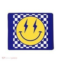Retro Happy Face Distressed Checkered Pattern Smile Face Mousepad thumb 0