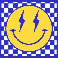 Retro Happy Face Distressed Checkered Pattern Smile Face Women's T-Shirt thumb 6
