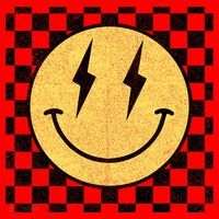Retro Happy Face Checkered Pattern Smile Face Santa Hat thumb 1