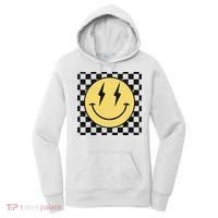 Retro Happy Face Checkered Pattern Smile Face Women's Hoodie thumb 0