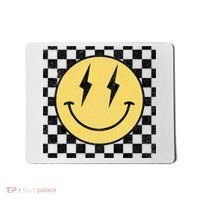 Retro Happy Face Checkered Pattern Smile Face Mousepad thumb 0