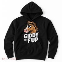 Race Horse Funny Derby Day Giddy The F Up Hoodie thumb 0