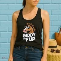 Race Horse Funny Derby Day Giddy The F Up Women's Tank Top thumb 2