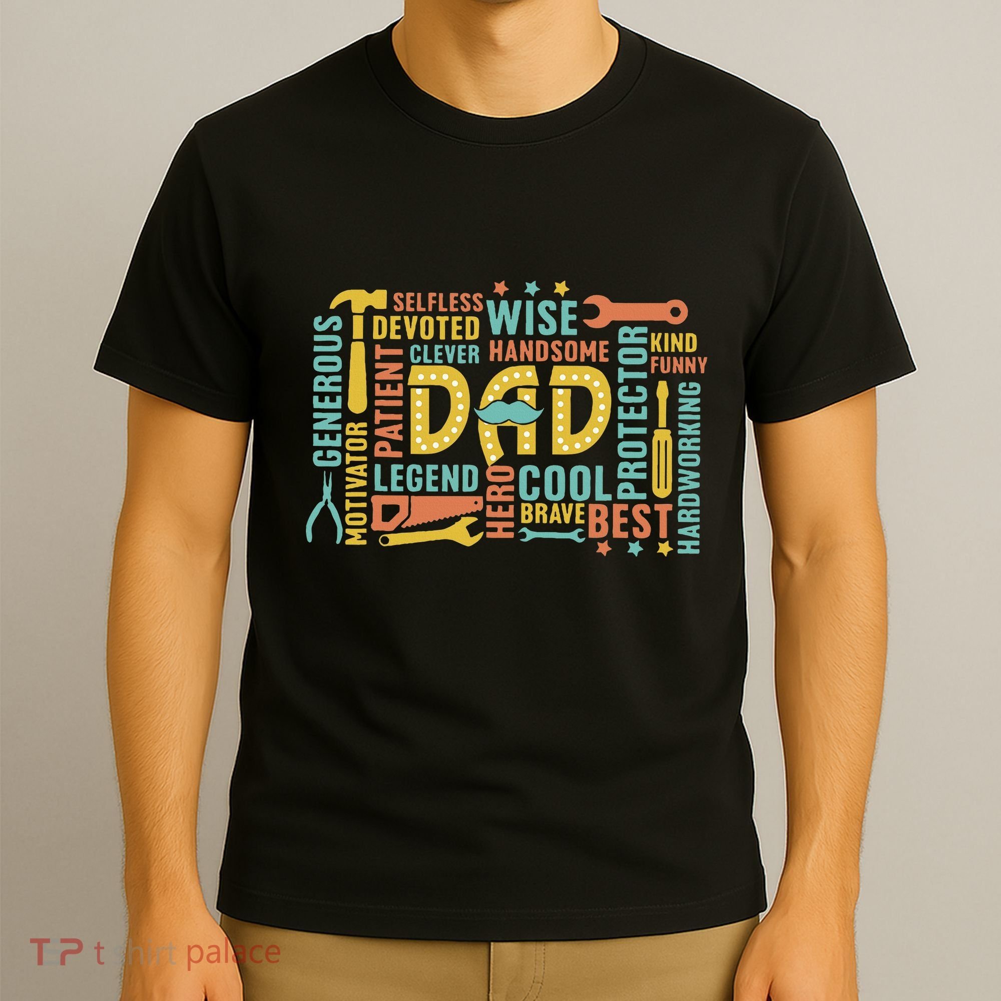 Retro Happy FatherS Day Dad Tools Best Dad Ever T-Shirt