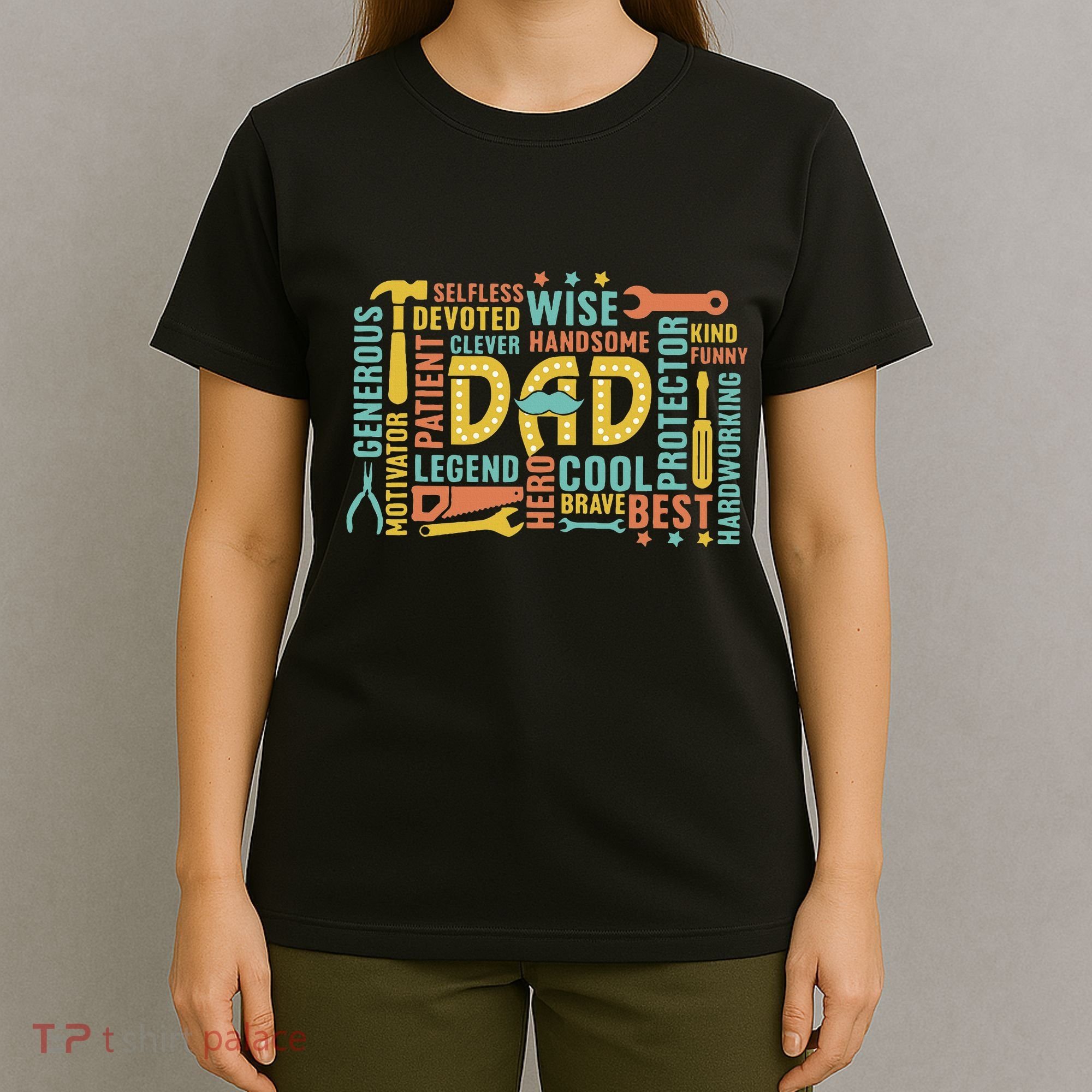 Retro Happy FatherS Day Dad Tools Best Dad Ever T-Shirt