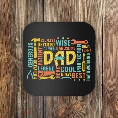 Retro Happy FatherS Day Dad Tools Best Dad Ever Coaster