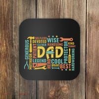 Retro Happy FatherS Day Dad Tools Best Dad Ever Coaster thumb 0