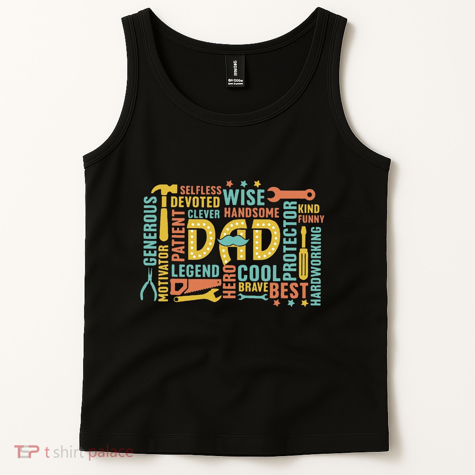 Retro Happy FatherS Day Dad Tools Best Dad Ever Tank Top