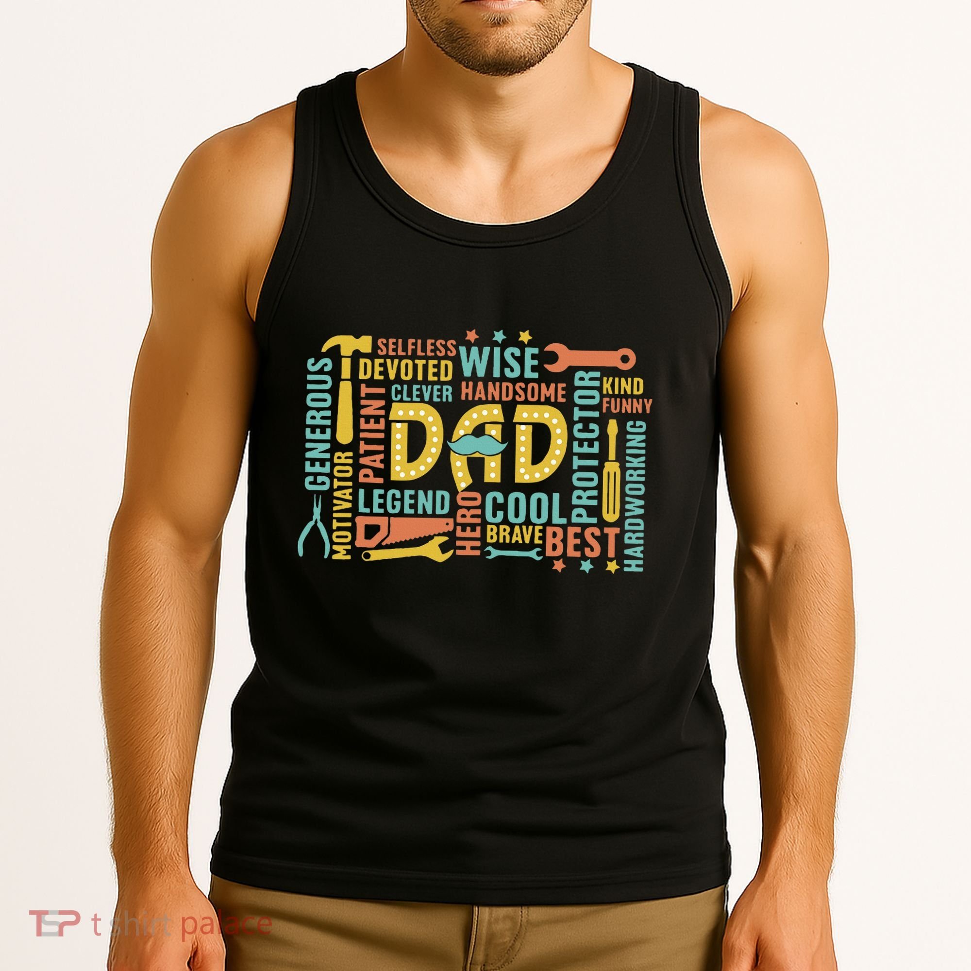 Retro Happy FatherS Day Dad Tools Best Dad Ever Tank Top