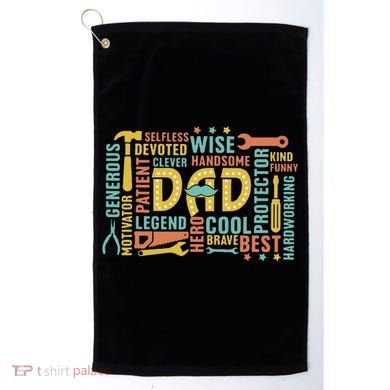 Retro Happy FatherS Day Dad Tools Best Dad Ever Golf Towel