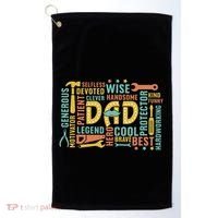 Retro Happy FatherS Day Dad Tools Best Dad Ever Golf Towel thumb 0