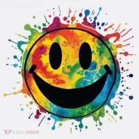 Retro Happy Face Rainbow Tiedye Splatter 70s Peace Smile Mousepad thumb 1