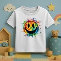 Retro Happy Face Rainbow Tiedye Splatter 70s Peace Smile Toddler T-Shirt thumb 3