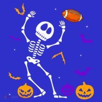Retro Halloween Football Player Skeleton Football Lover Funny Gift Long Sleeve Shirt thumb 2