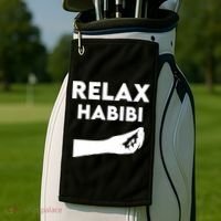 Relax Habibi Funny For Man Women Golf Towel thumb 2