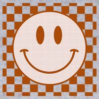 Retro Happy Face Checkered Pattern Smile Face Trendy Women's Sweatshirt thumb 2