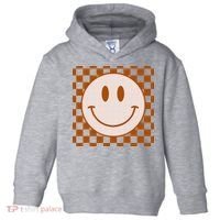 Retro Happy Face Checkered Pattern Smile Face Trendy Toddler Hoodie thumb 0