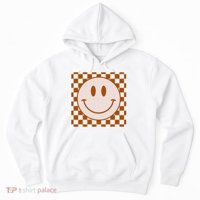 Retro Happy Face Checkered Pattern Smile Face Trendy Hoodie