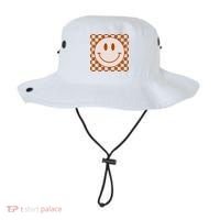 Retro Happy Face Checkered Pattern Smile Face Trendy Bucket Hat thumb 0