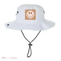 Retro Happy Face Checkered Pattern Smile Face Trendy Bucket Hat thumb 0