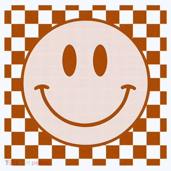 Retro Happy Face Checkered Pattern Smile Face Trendy Bucket Hat