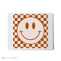 Retro Happy Face Checkered Pattern Smile Face Trendy Mousepad thumb 0