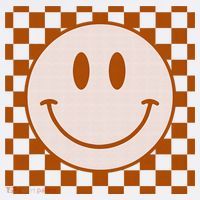 Retro Happy Face Checkered Pattern Smile Face Trendy Mousepad thumb 1