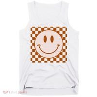 Retro Happy Face Checkered Pattern Smile Face Trendy Tank Top thumb 0