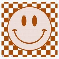 Retro Happy Face Checkered Pattern Smile Face Trendy Women's T-Shirt thumb 6