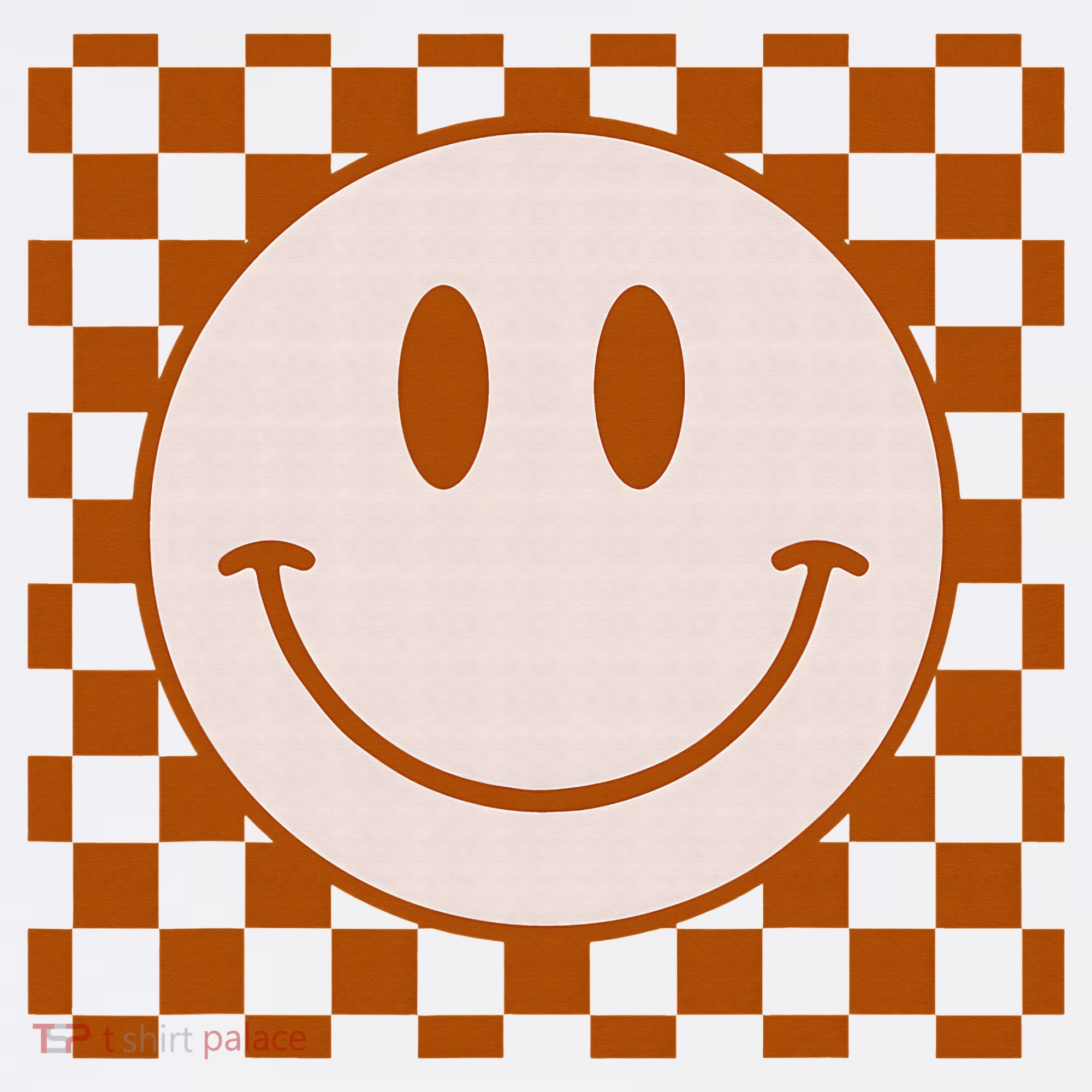 Retro Happy Face Checkered Pattern Smile Face Trendy Kids T-Shirt