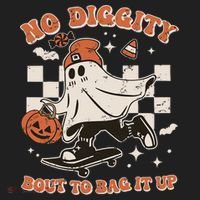 Retro Halloween Ghost No Diggity Bout To Bag It Up Women's Sweatshirt thumb 2