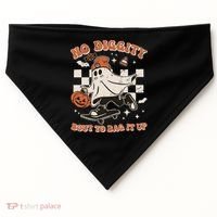 Retro Halloween Ghost No Diggity Bout To Bag It Up USA-Made Doggie Bandana thumb 0
